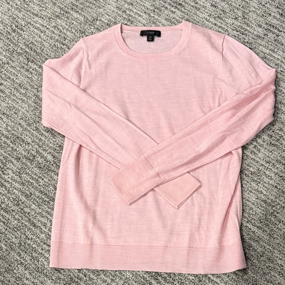 J. Crew Pink Crew Neck Merino Wool Sweater - Picture 3 of 7